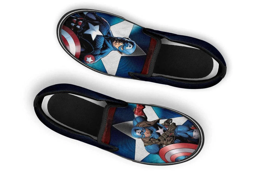 Kicks Captain America Slip Ons 8 Kicks Captain America Slip Ons