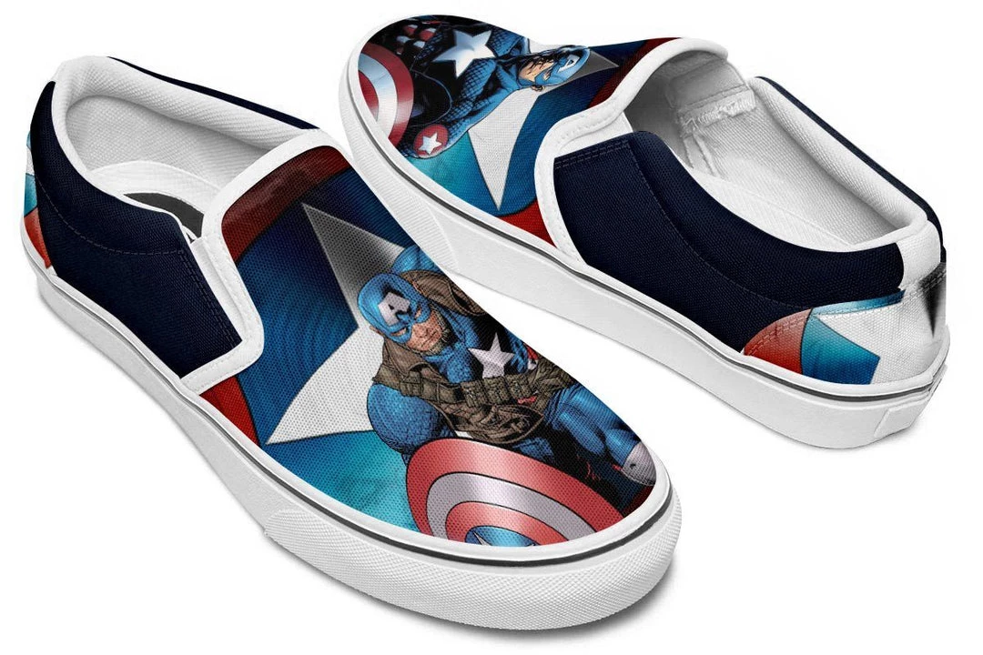 Kicks Captain America Slip Ons 4 Kicks Captain America Slip Ons